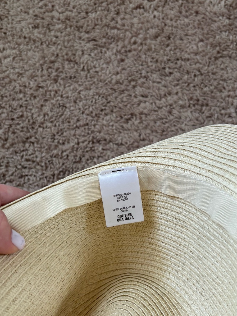 Women’s Sun Hat with Red, White & Blue Band - Picture 2 of 2